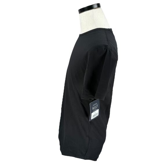 BYLT Drop-Cut Lux T-Shirt Men’s Small Black Cotton Stretch Short Sleeve New - Picture 2 of 10